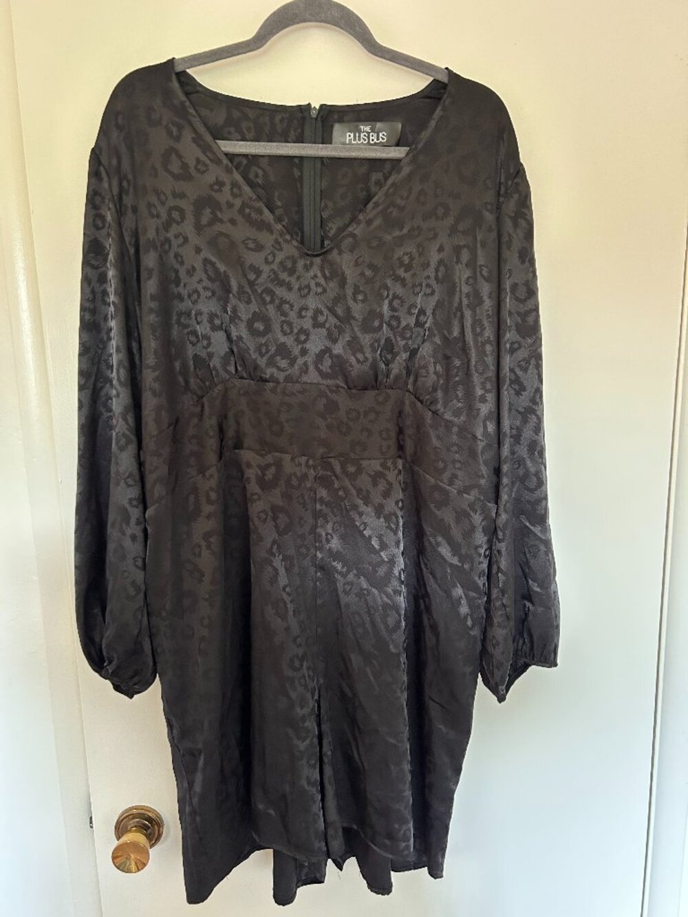 Women's exclusive Plus Bus black satin romper